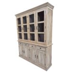 Grande Light Mango Wood Buffet & Hutch with Glass Doors