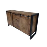 Industrial Mango Wood Sideboard with Sliding Doors