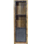 Industrial Mango Wood Tall Cabinet with Metal Door