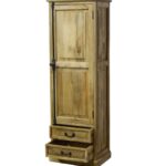 Rustic Mango Wood Tall Cabinet with Drawers