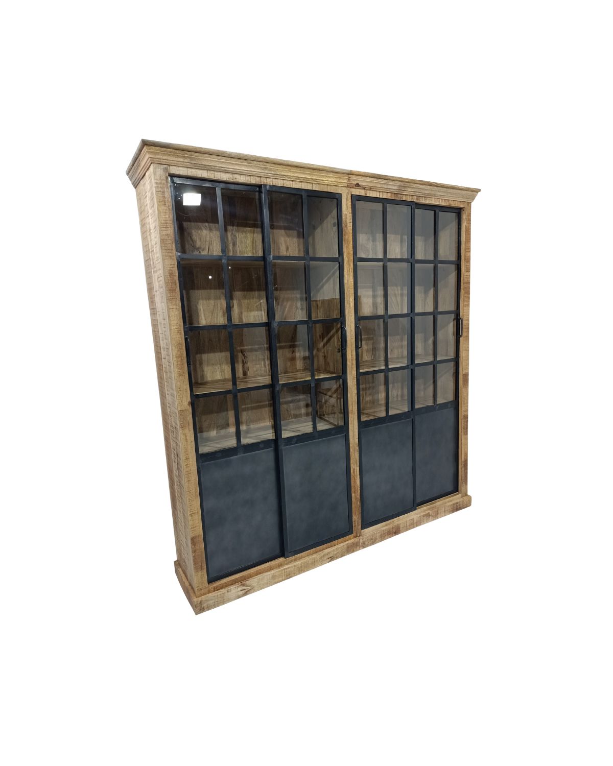 6 Vintage-Style Mango Wood Storage & Display Cabinet - Image 1