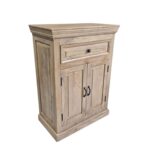 Classic Solid Wood 2-Door Cabinet with Drawer