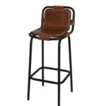 Industrial Leather Bar Stool Chair