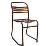 Industrial Metal Slatted Dining Chair