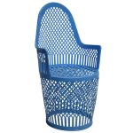 Aqua Lattice Metal Accent Chair