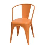 Industrial Metal Arm Chair – Orange Finish
