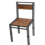 Industrial Minimalist Metal & Wood Dining Chair
