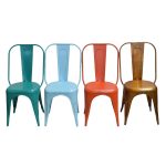 Industrial Metal Dining Chair – Set of 4 (Multi-Colour)