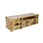 Cargo-Style Mango Wood TV Cabinet