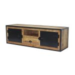 Metal Door Industrial Solid Wood TV Cabinet