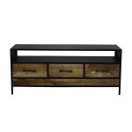 Urban Industrial Solid Wood & Metal TV Cabinet