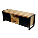 Industrial Mango Wood & Metal Frame TV Cabinet