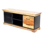 Rustic Industrial Mango Wood & Metal TV Cabinet