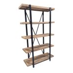 Industrial Iron & Wood Open Display Rack