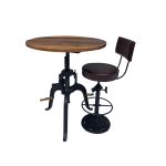 Industrial Cast Iron Adjustable Table & Chair Set