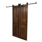 Solid Wood Sliding Barn Door Set