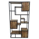 Modern Zigzag Wooden & Iron Display Unit