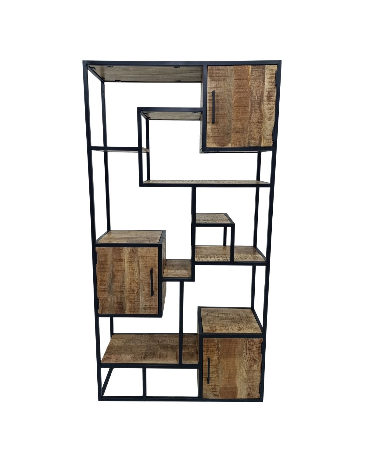 343 Modern Zigzag Wooden & Iron Display Unit - Image 1