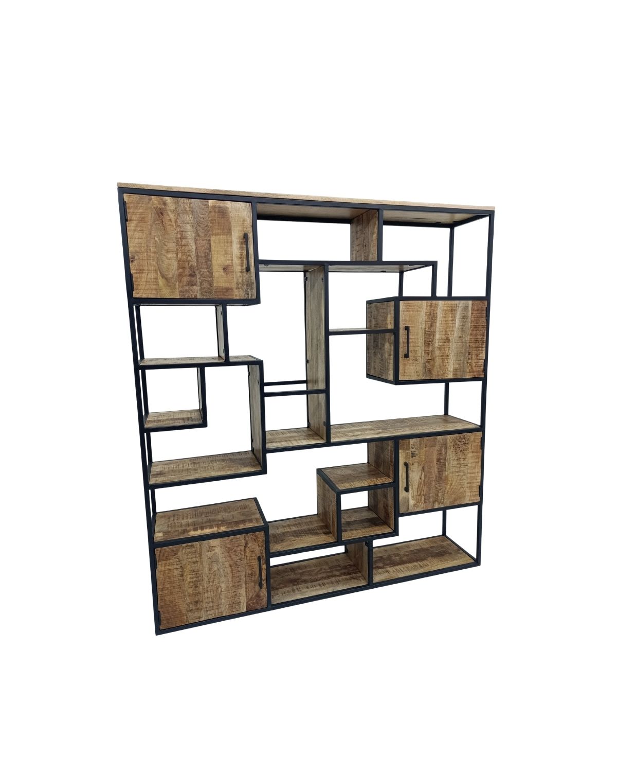 344 Multi-Level Industrial Wooden & Iron Display Rack - Image 1