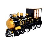 Vintage Locomotive-Themed Decorative Storage Trunk