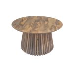 Round Mango Wood Coffee Table – Spindle Base Design