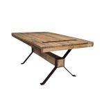 Industrial Mango Wood X-Leg Dining Table