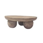Contemporary Solid Wood Bubble Base Coffee Table