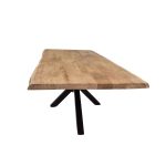 Live Edge Mango Wood Coffee Table with Black Iron Base