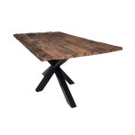 Rustic Reclaimed Wood Coffee Table with Black Iron Spider Base