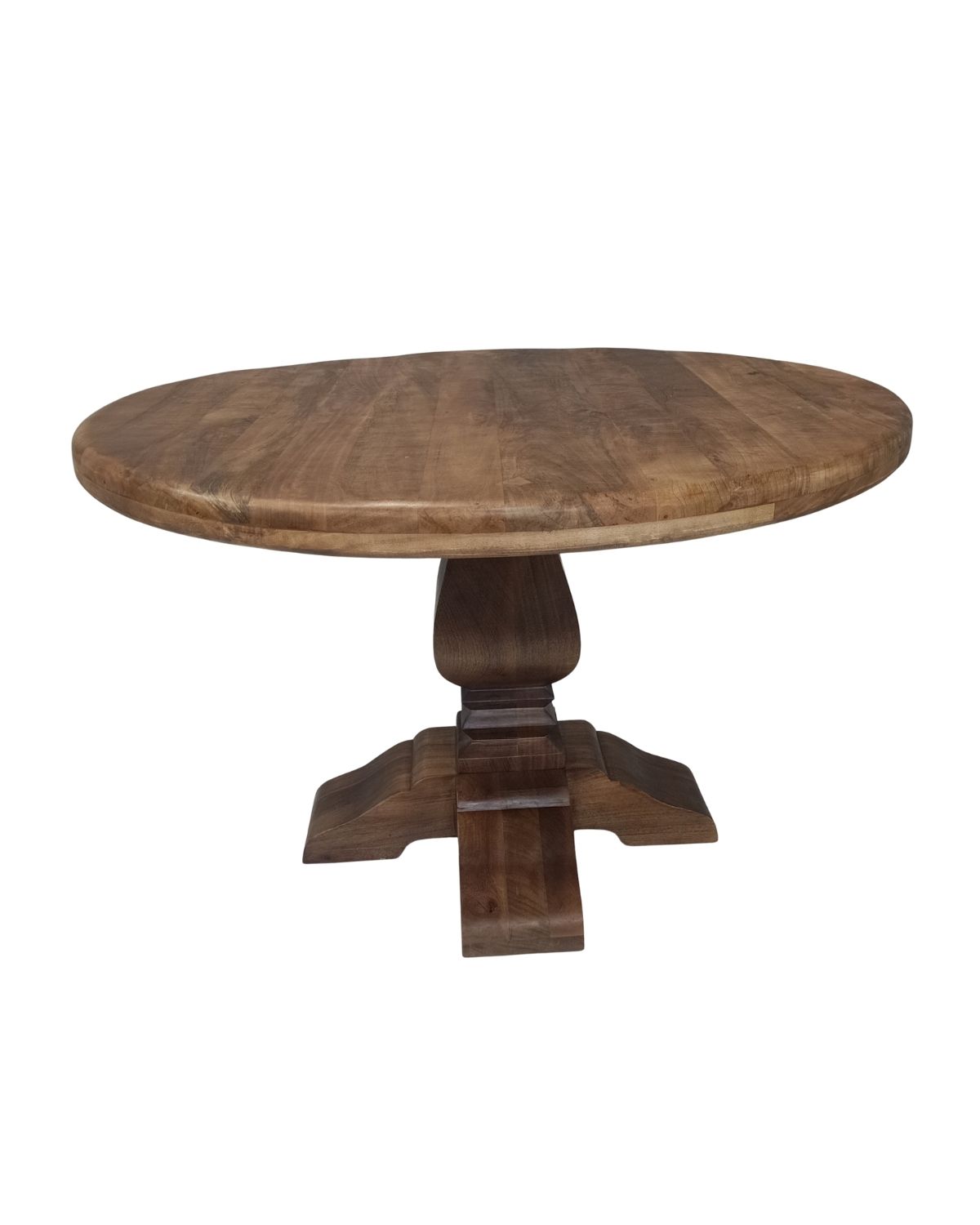 450 Solid Wood Round Pedestal Dining Table – Classic Carved Base - Image 1
