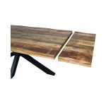 Mango Wood Extendable Dining Table with Black Iron Base