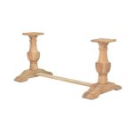 Solid Wood Double Pedestal Table Base – Handcrafted Carved Design