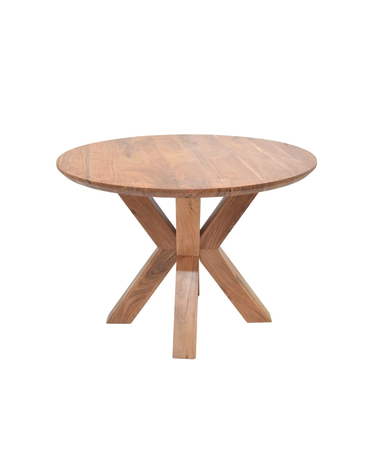 466 Solid Wood Round Dining Table with Cross-Leg Base - Image 1