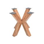 Solid Wood Cross-Leg Table Base – Heavy-Duty Support Stand