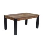 Industrial Mango Wood Dining Table with Heavy Metal Legs