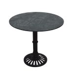 Round Marble Bistro Table with Cast Iron Base