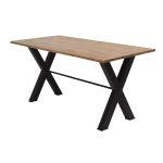 Industrial X-Frame Wooden Dining Table